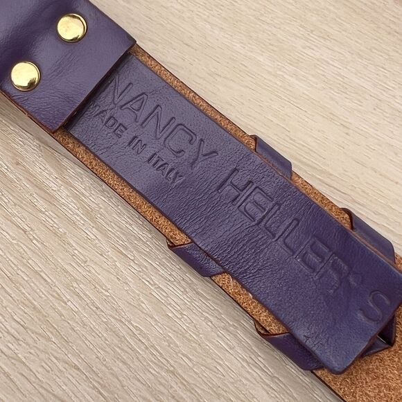 Vintage Nancy Heller Eggplant Braided Genuine Leather Belt Made in Italy Small main image 11